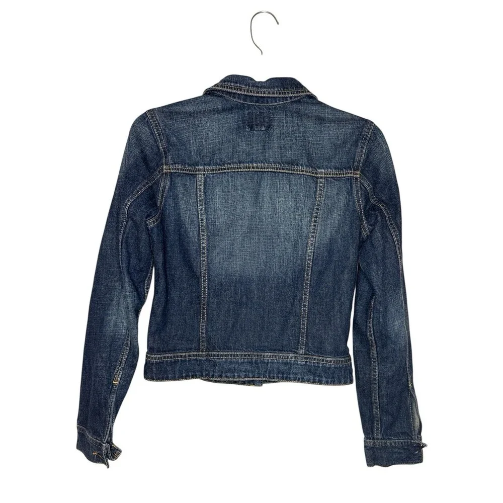American Eagle Blue Denim Trucker Jacket XS Medium Wash Classic Jean‎ Coat